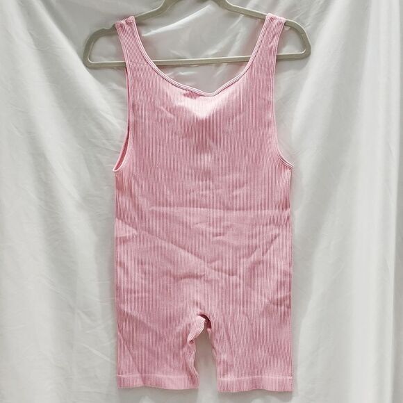 Pretty Little Thing Shape Baby Pink Contour Ribbed Scoop Neck Unitard Size Large - Picture 10 of 13